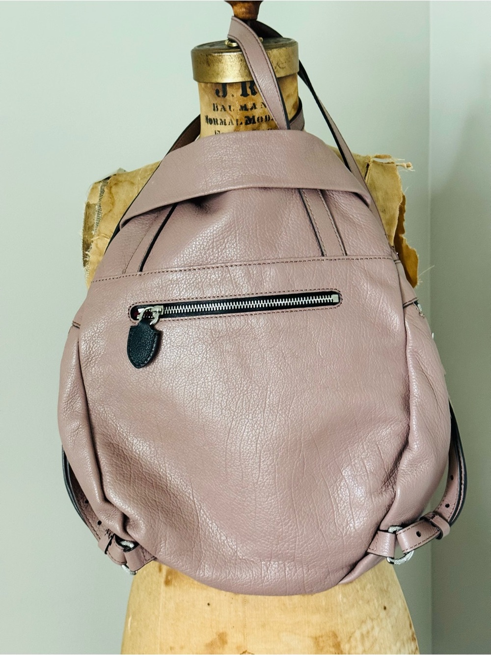 ORYANY Chloe Pebbled Leather Backpack in Dusty Rose - Picture 4 of 9